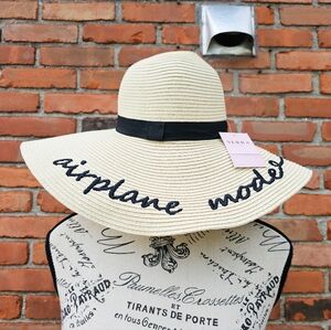 NEW Serra “Airplane Mode” Embroidered Wide Brim Sun Hat – Tan & Black